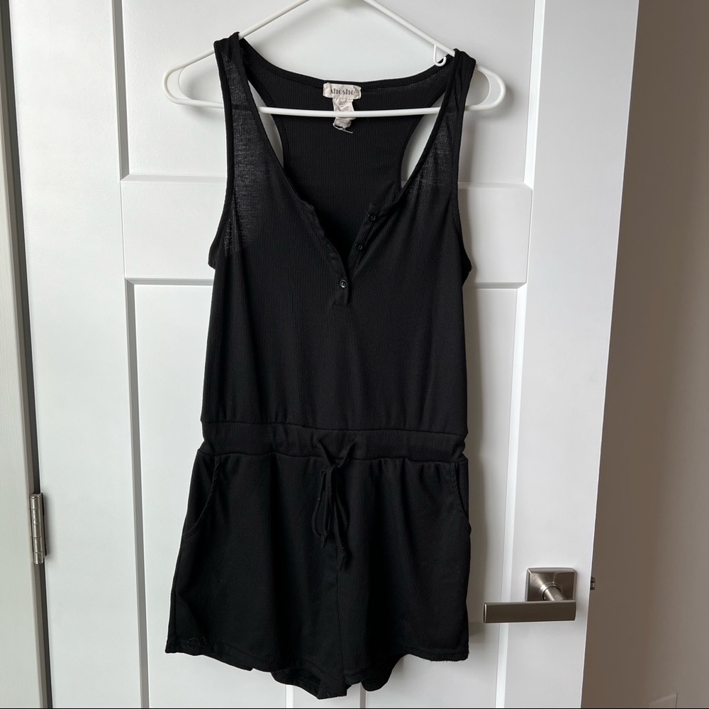 Sho Sho Black Strapless Romper size M